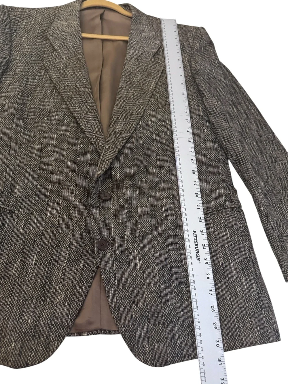 Vintage MANI Giorgio Armani 43R Textured Blazer Silk Lined Italy
